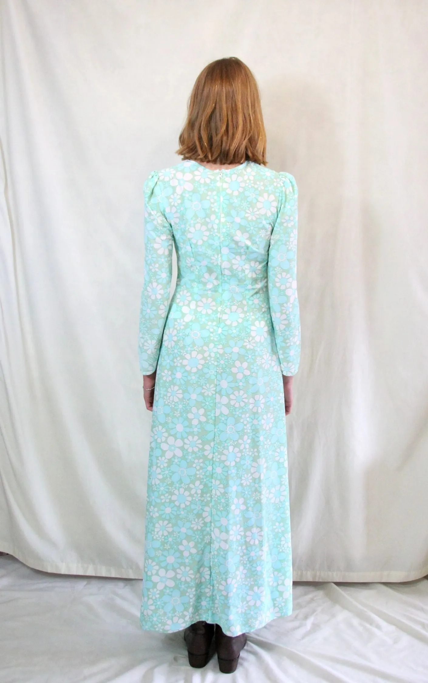 RENT Vintage 1970’s Green Maxi Dress