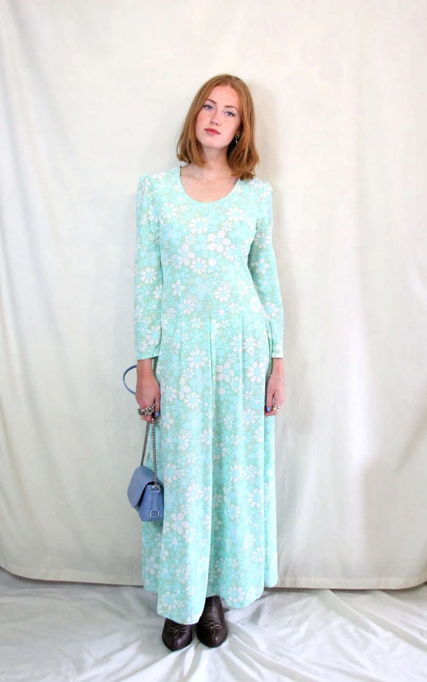 RENT Vintage 1970’s Green Maxi Dress