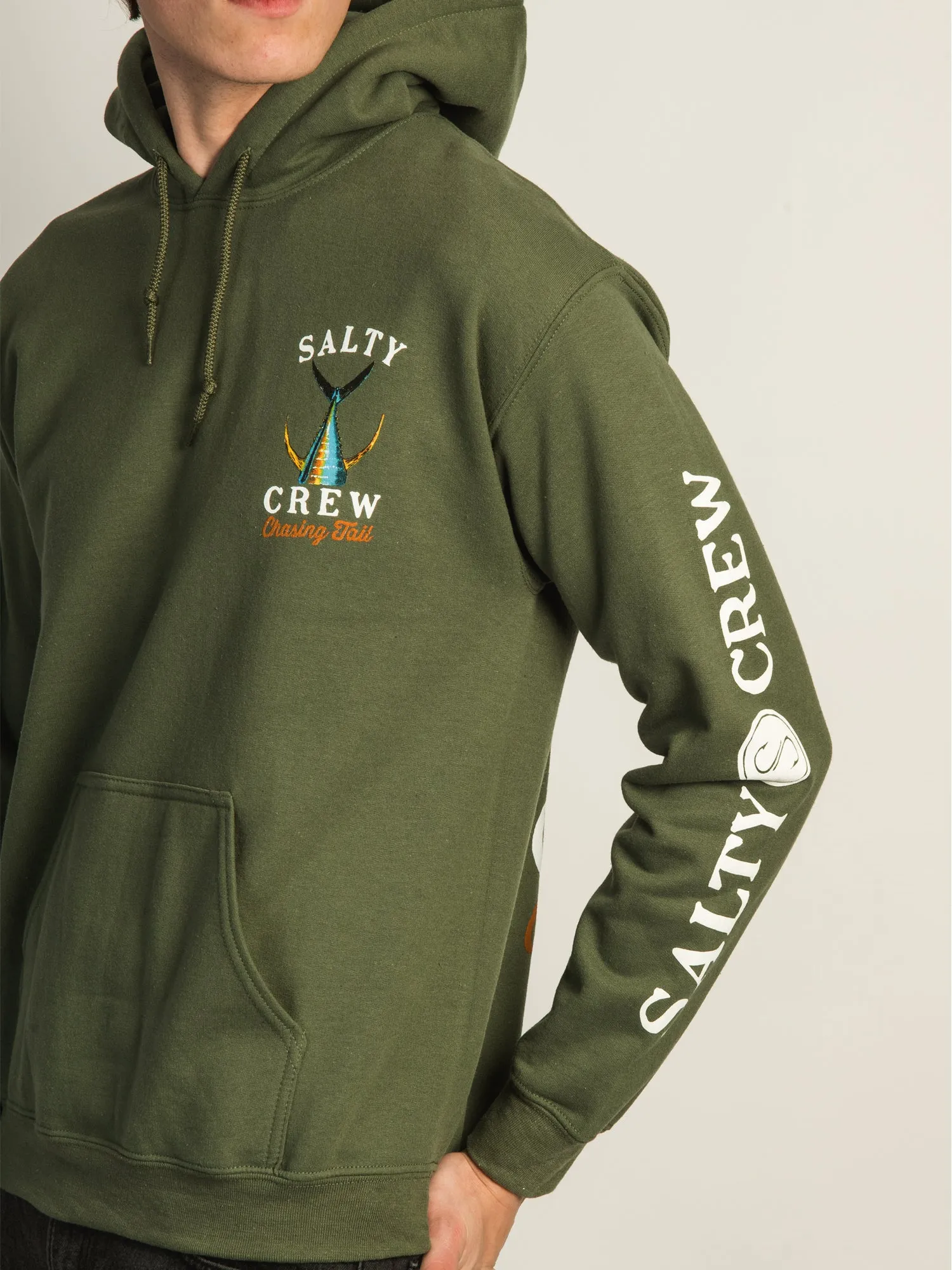 SALTY CREW TAILED PULLOVER HOODIE - MILITARY VERT