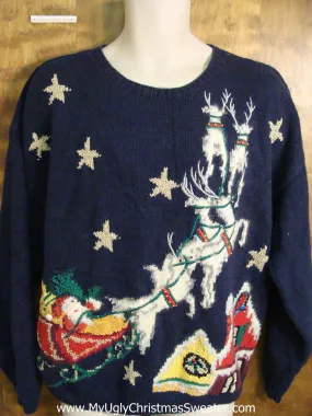 Santa and Reindeer Ugly Christmas Sweater