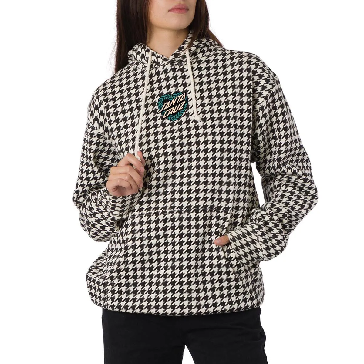 Santa Cruz Womens Heart Wreath Mini Hoodie - Houndstooth