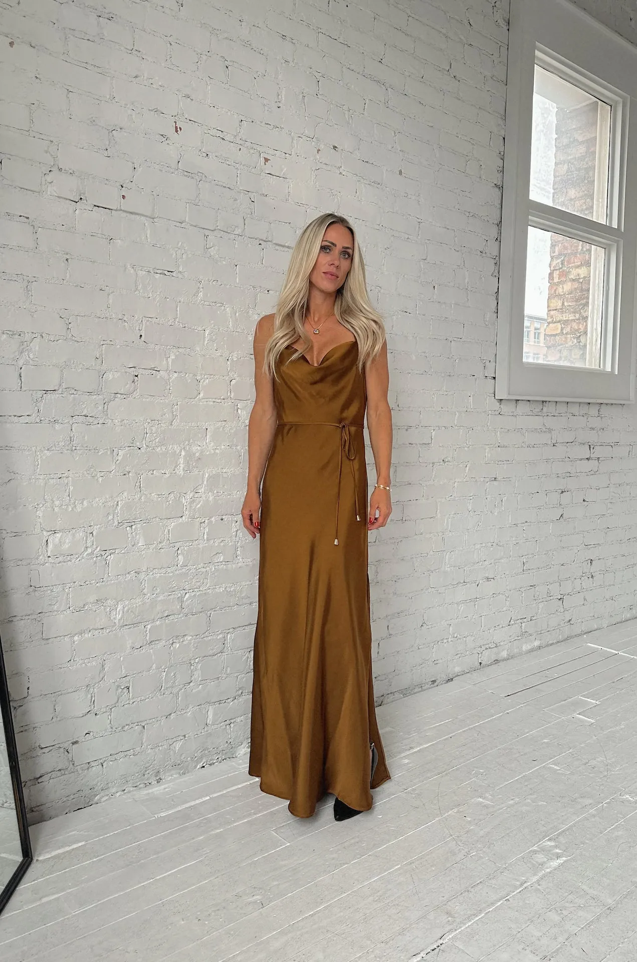 Scarlett Cowl Neck Maxi Dress