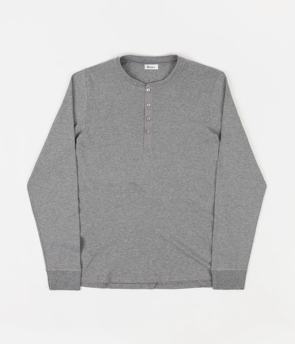 Schiesser Karl-Heinz Henley Long Sleeve T-Shirt - Grey Melange