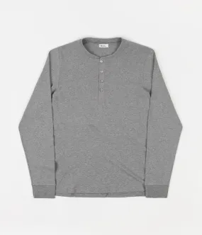 Schiesser Karl-Heinz Henley Long Sleeve T-Shirt - Grey Melange