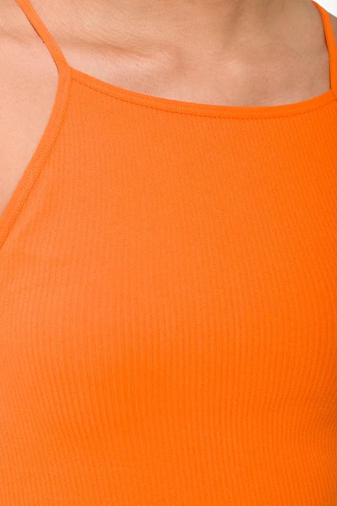 Seamless Racerback Bodycon Dress Orange