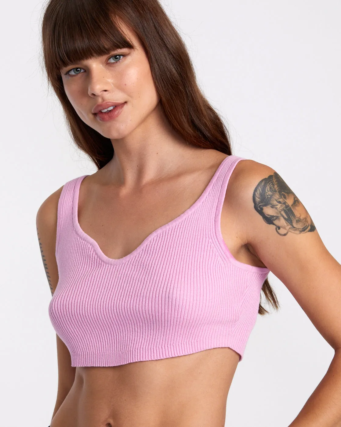 Selects Roundabout Sweater Tank V-Neck Sweater - Pastel Lavender