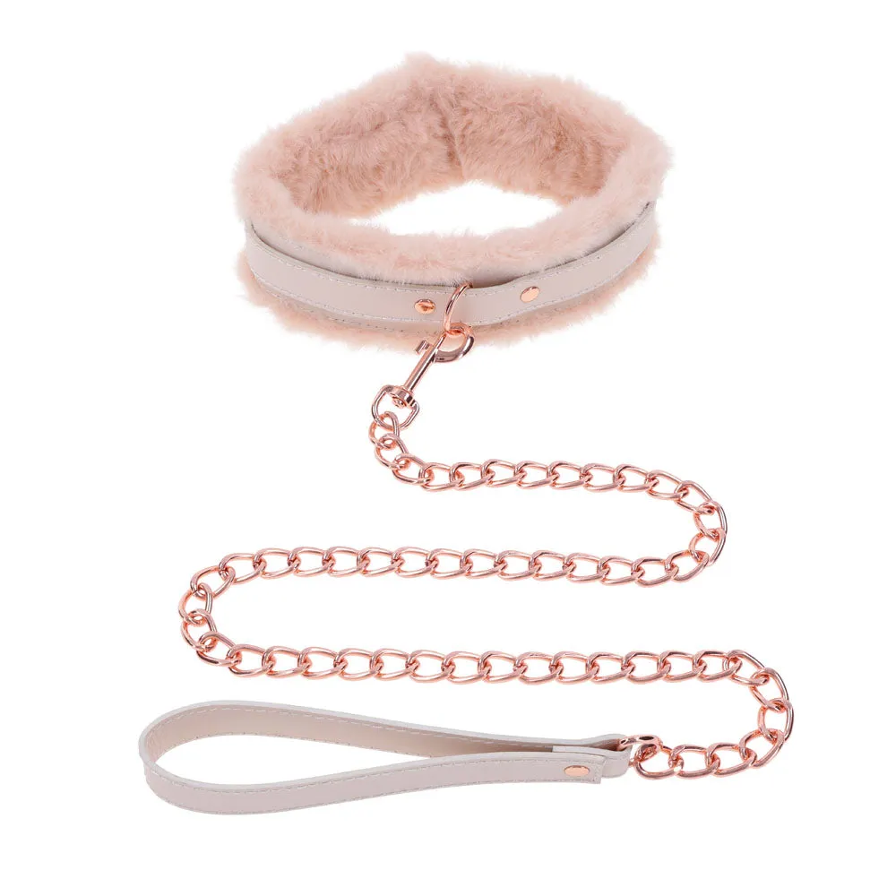 Sex & Mischief Peaches n CreaMe Fur Collar & Leash-(ss09962)