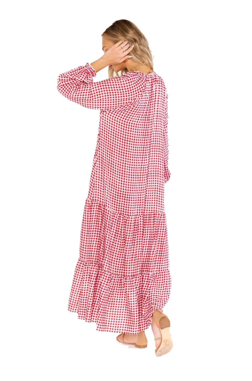 Show Me your Mumu Maxi Dress in Cherry Pie Gingham