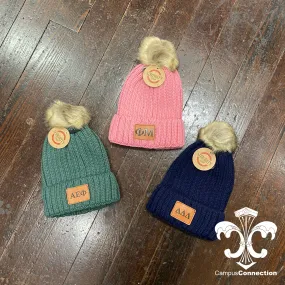 Sorority Pom Pom Knit Beanie