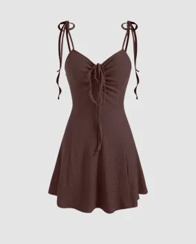 Summertime Casual Brown Mini One Piece Dress