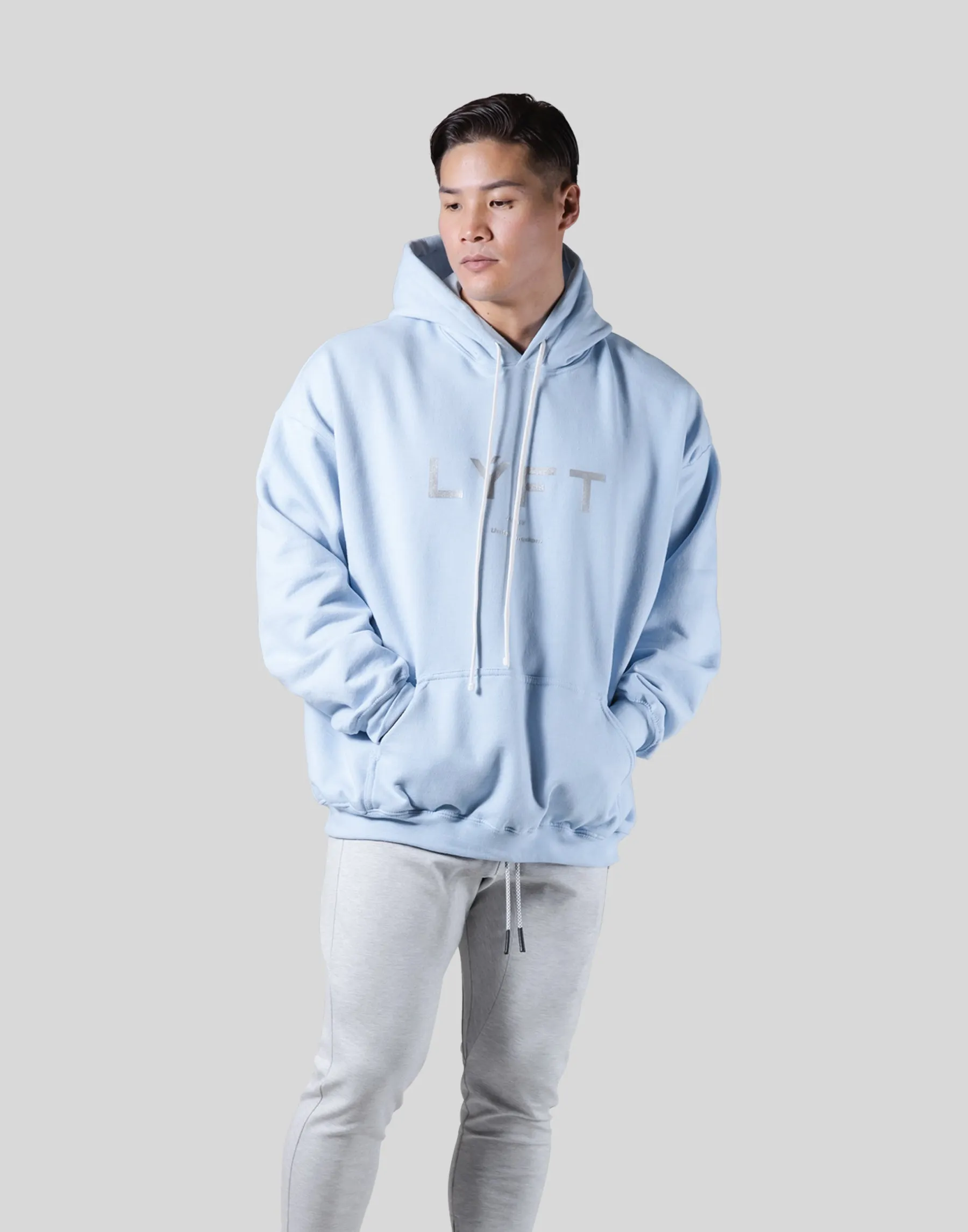 Symbolic Emblem Pullover Hoodie - Light Blue