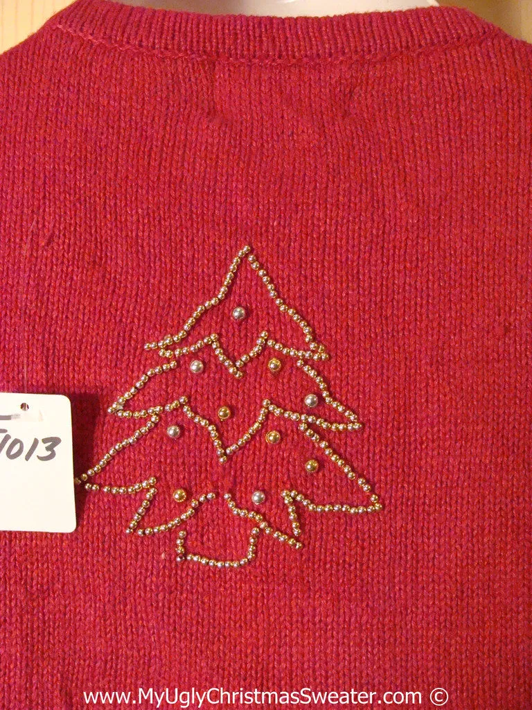 Tacky Holiday Sweater  Vest with Bling Trees (f1013)