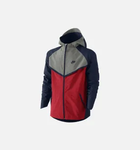 Tech Windrunner Mens Jacket - Blue/Red/Grey