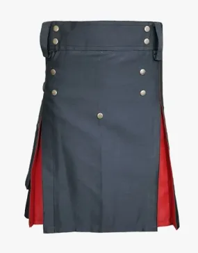 The hybrid tactical kilt in black and red