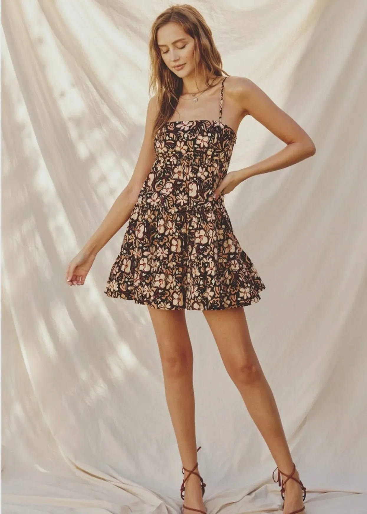 Toasted Babydoll Mini Dress