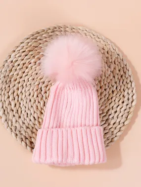 Toddler Girls Pom Pom Knit Hat