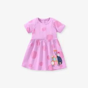 Toddler/Kid Girls Cartoon Seven-Spotted Ladybug Design Dress