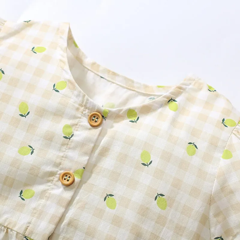 Toddler/Kid Girl's Lemon Print Design Summer Dress