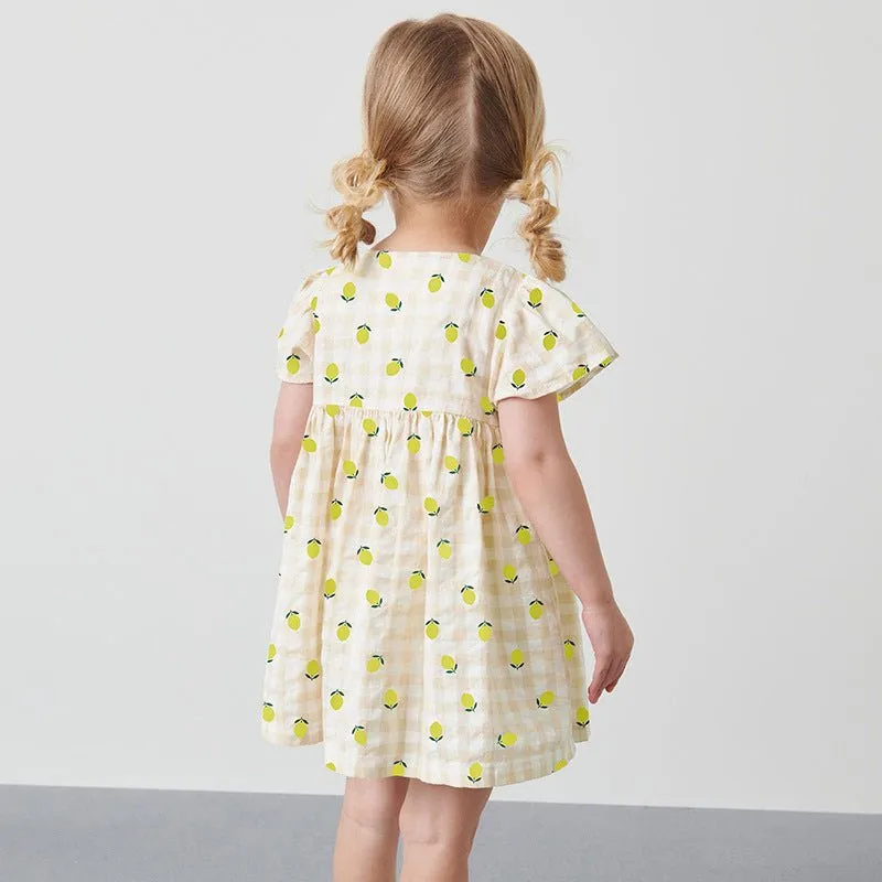 Toddler/Kid Girl's Lemon Print Design Summer Dress