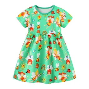 Toddler/Kid Girl's Short Sleeve Cartoon Princess Design Dress