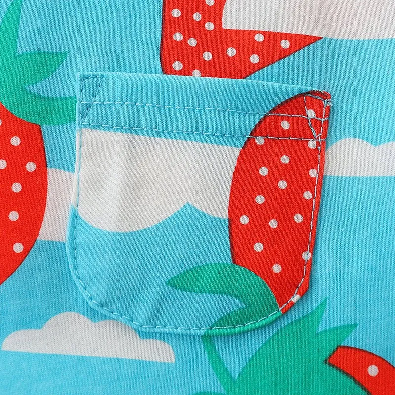 Toddler/Kid Girl's Short Sleeve Strawberry Print Dress