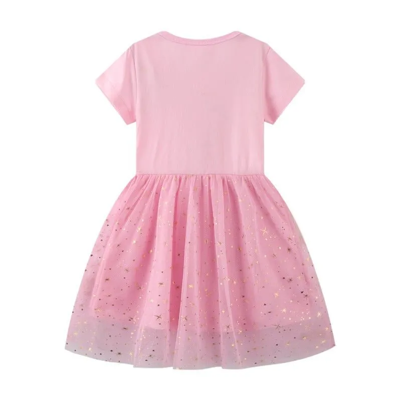 Toddler/Kid Girl's Unicorn Embroidery Pink Ballerina Dress