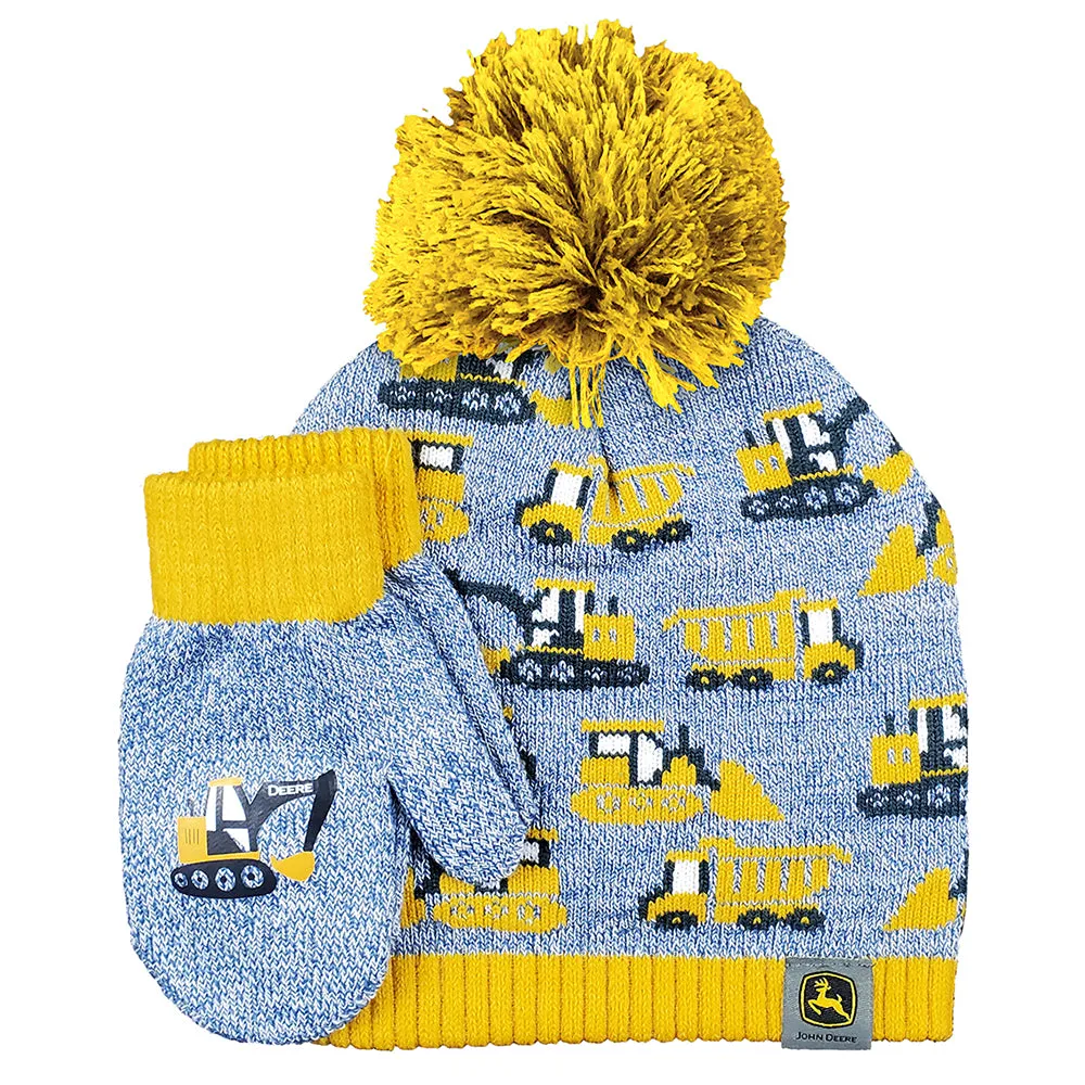 Toddlers' Construction Beanie & Mittens J2H909BT