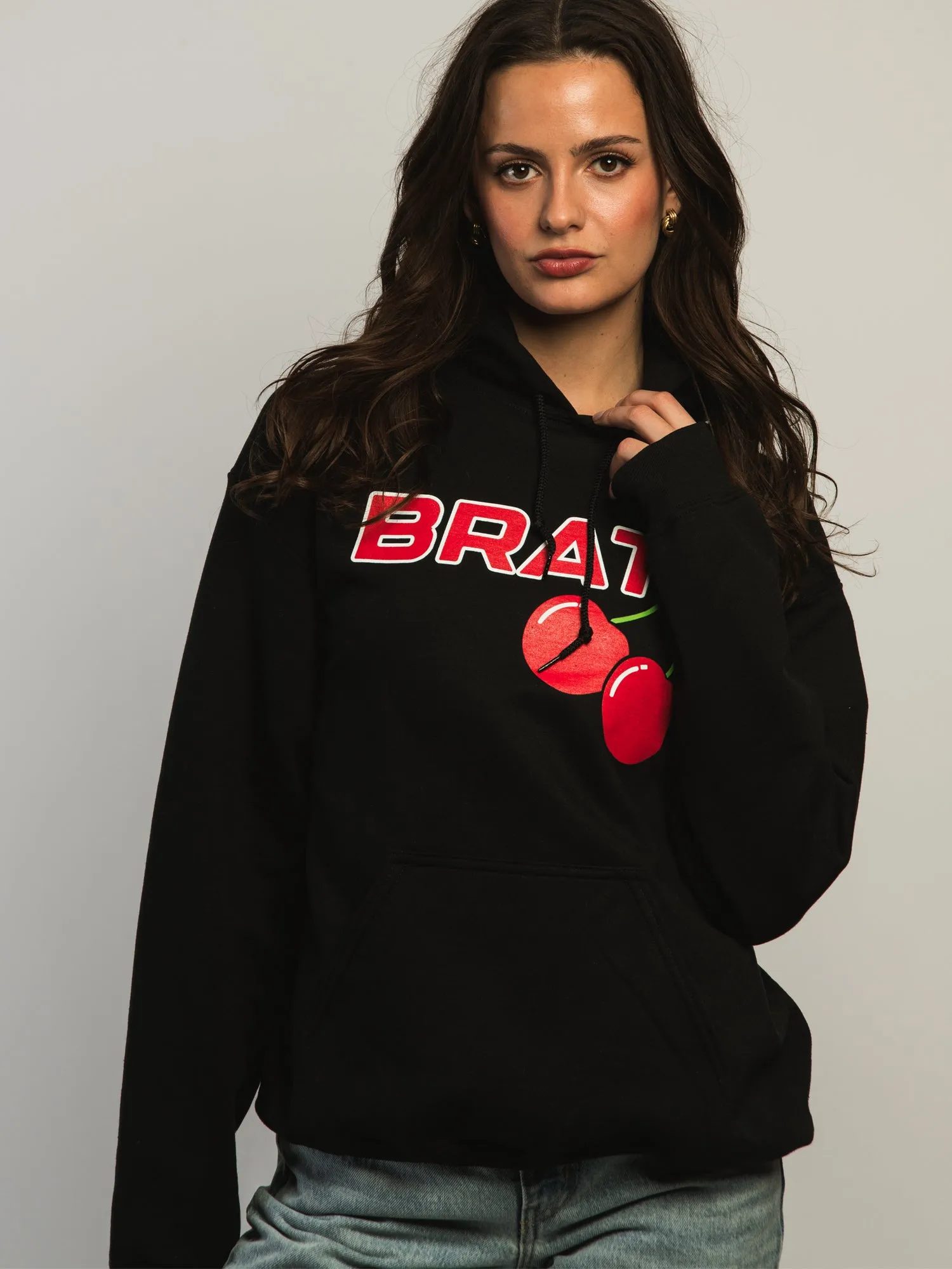 VERBAGE BRAT PULLOVER HOODIE - BLACK