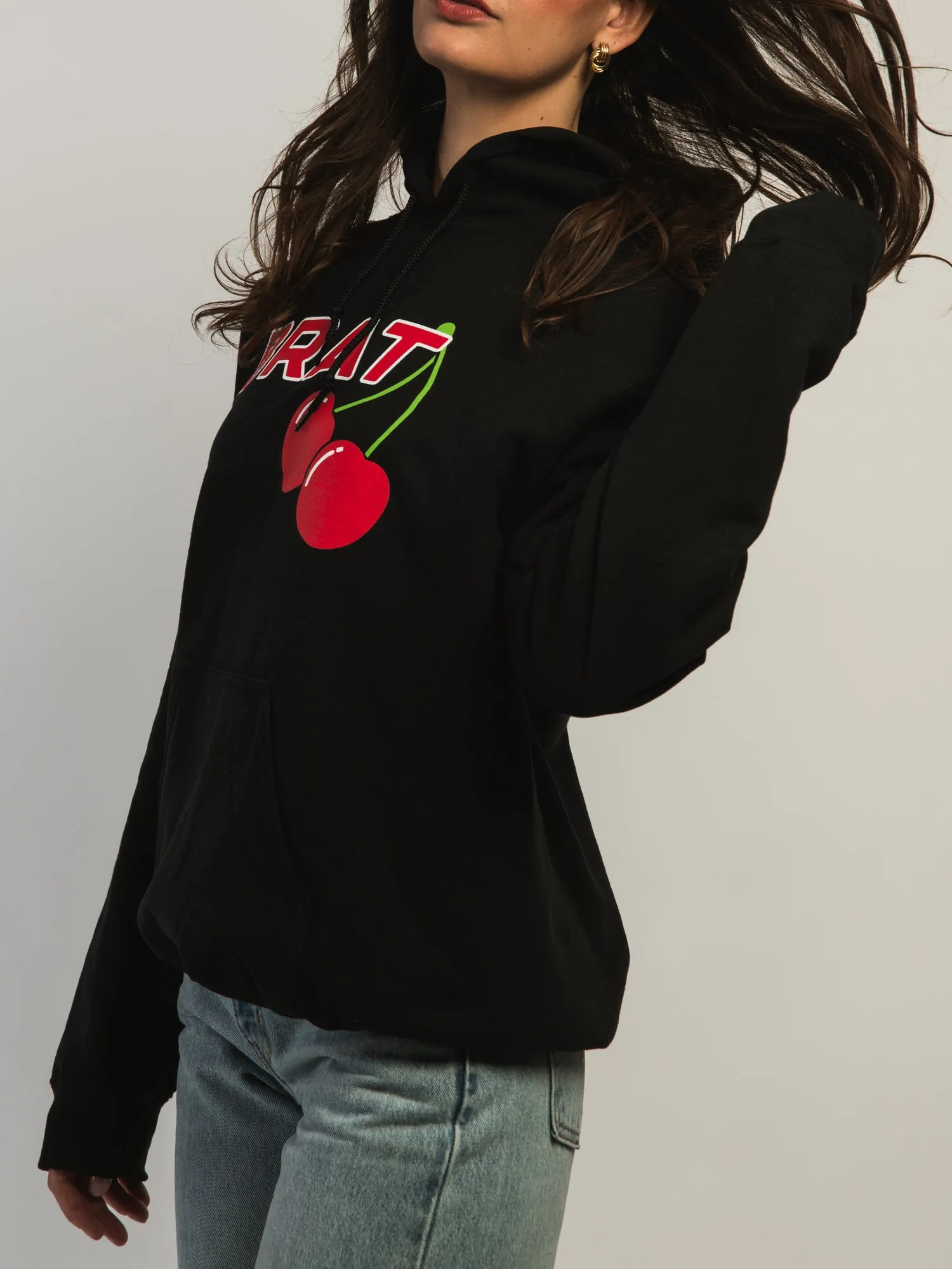 VERBAGE BRAT PULLOVER HOODIE - BLACK