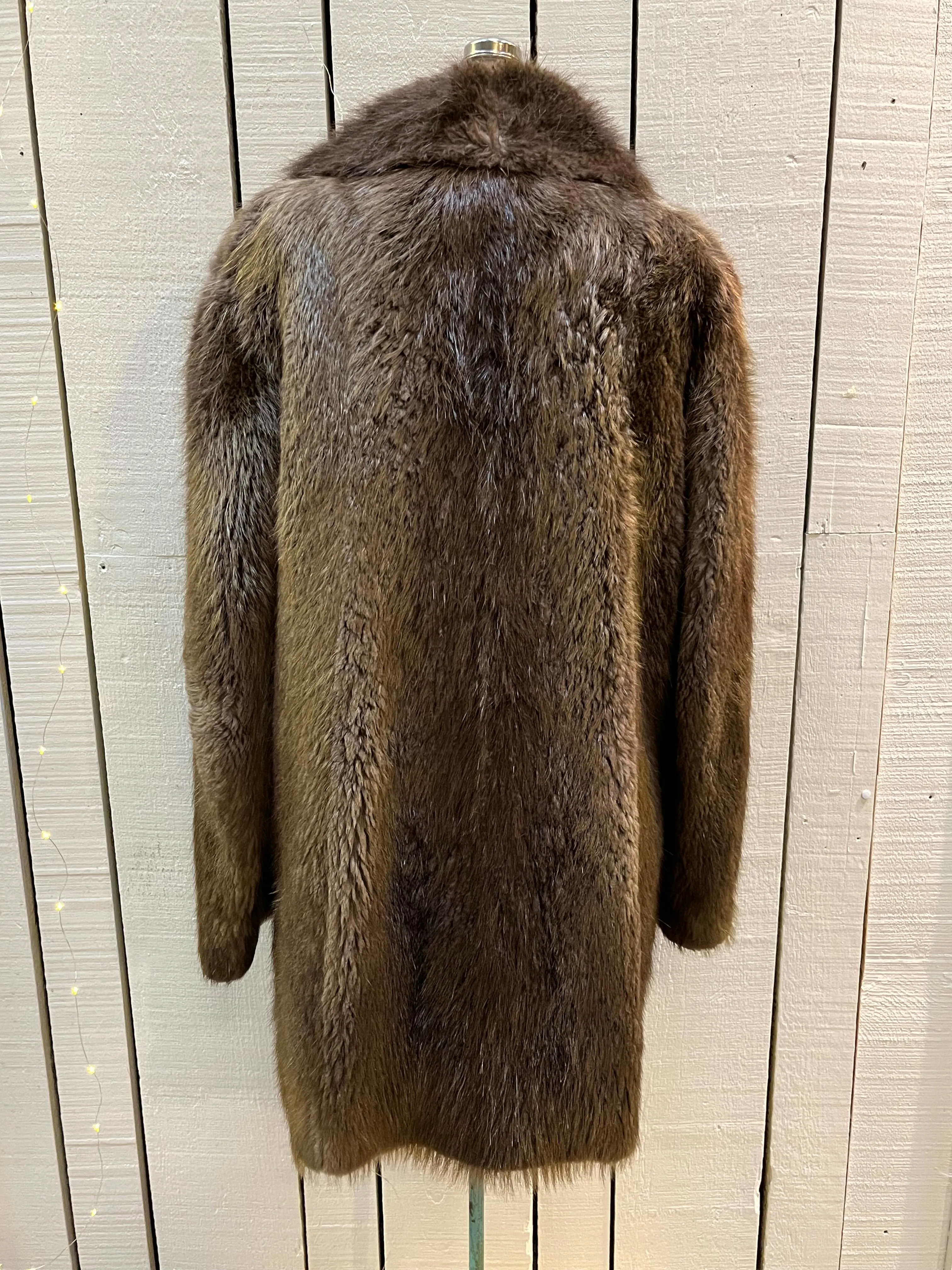 Vintage Beaver Felt Fur Coat, Chest 44”