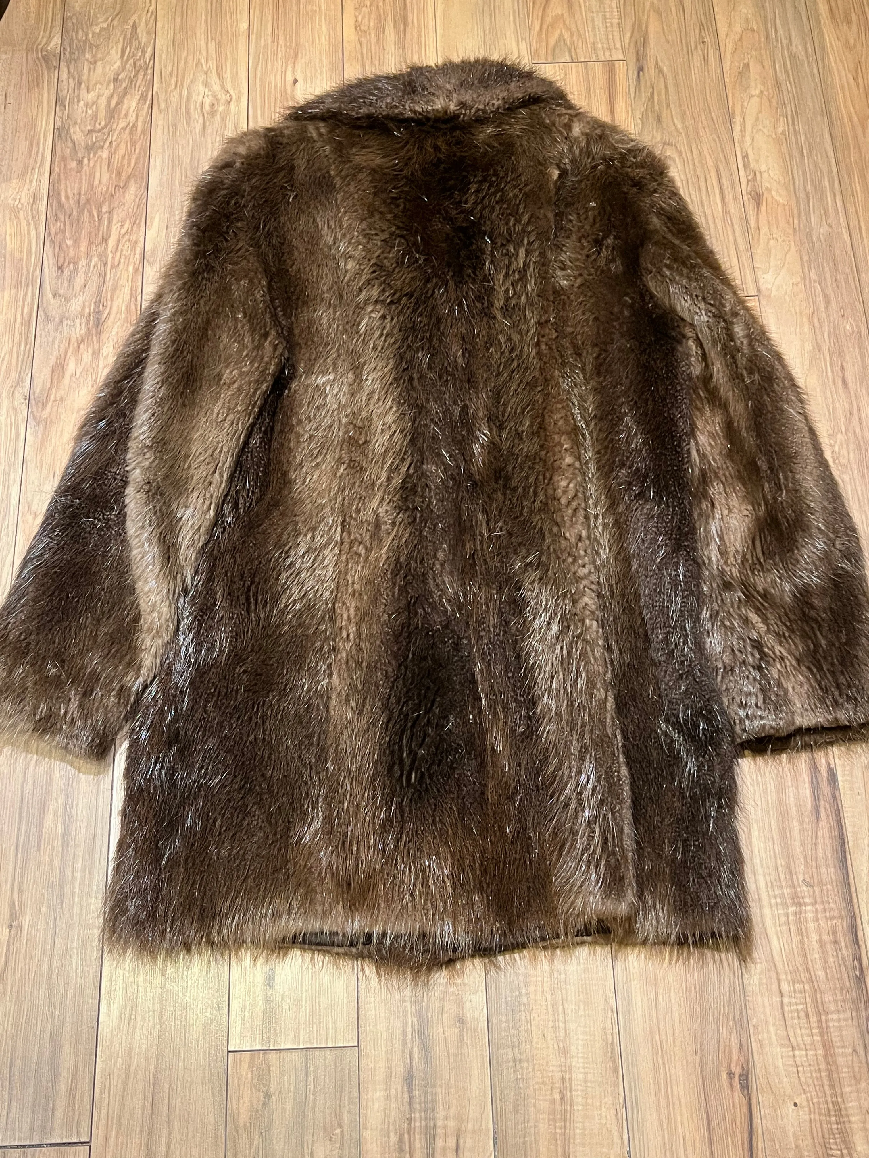 Vintage Beaver Felt Fur Coat, Chest 44”