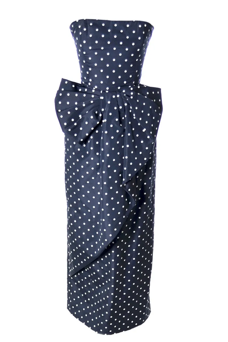 Vintage Victor Cost Dress Strapless polka dots