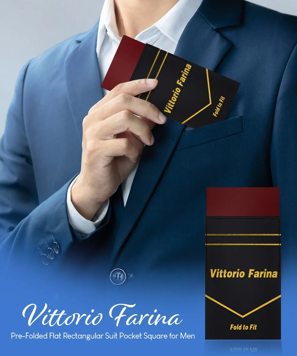 Vittorio Farina Men's Pre-Folded Pocket Square: Flat