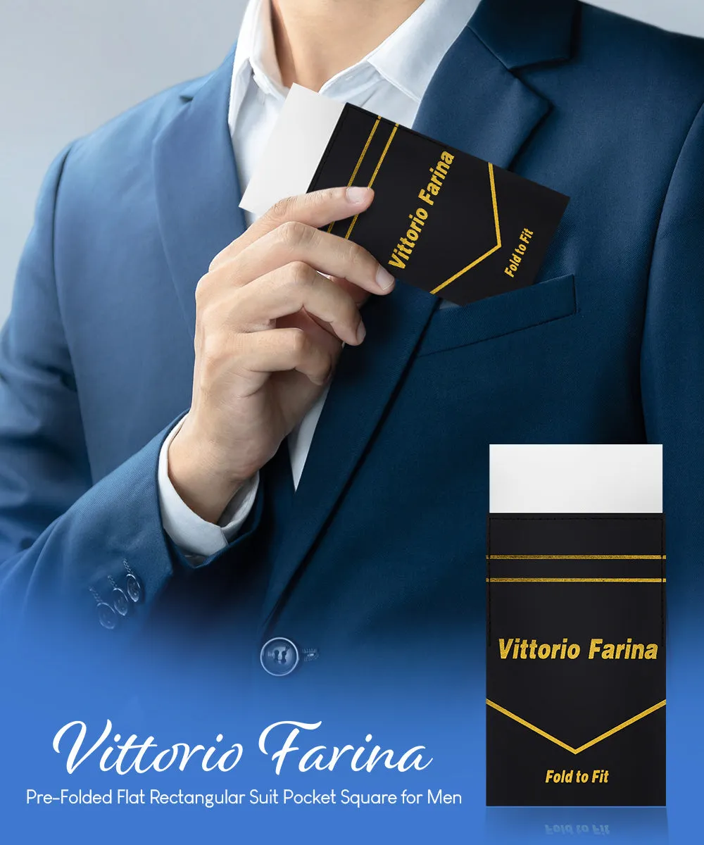 Vittorio Farina Men's Pre-Folded Pocket Square: Flat