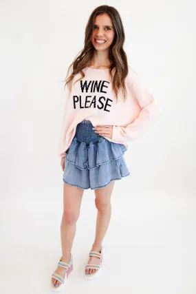 Wine Please Sweater- Pink