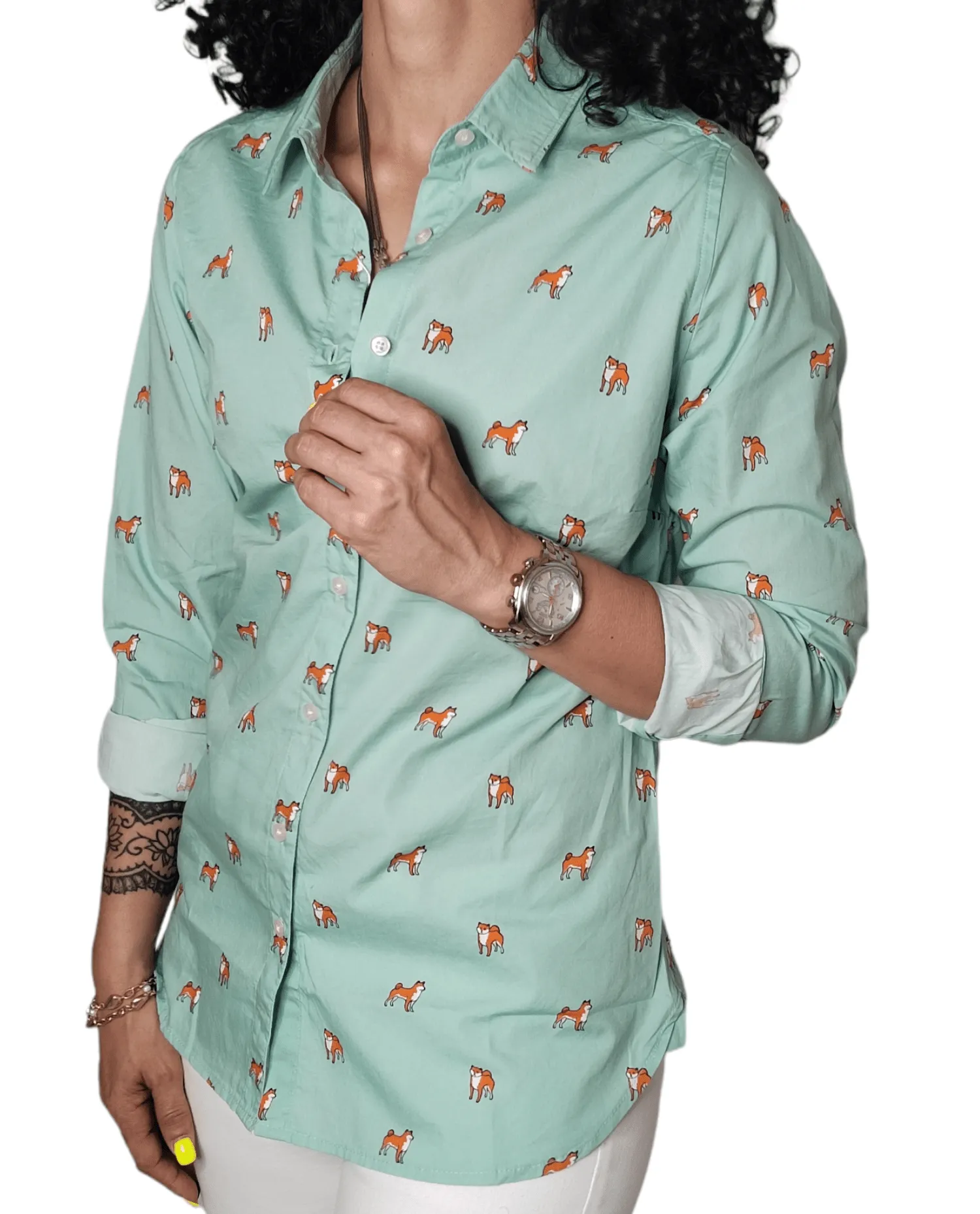 Women (slim-fit) Shirt - Green