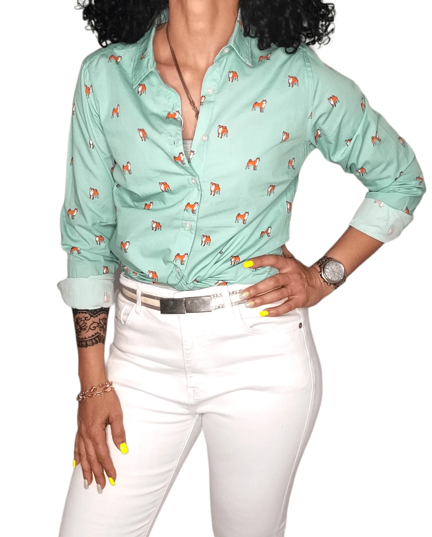 Women (slim-fit) Shirt - Green