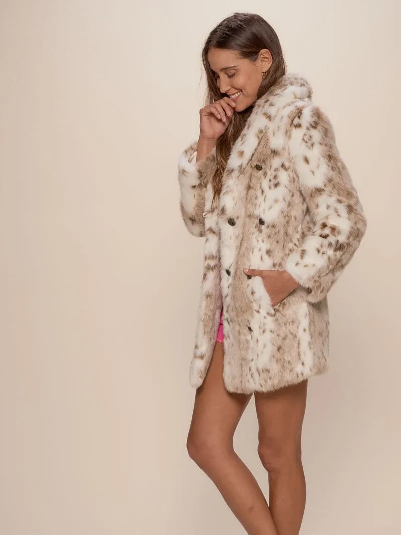 Women's Faux Fur Coat | Siberian Snow Leopard Print