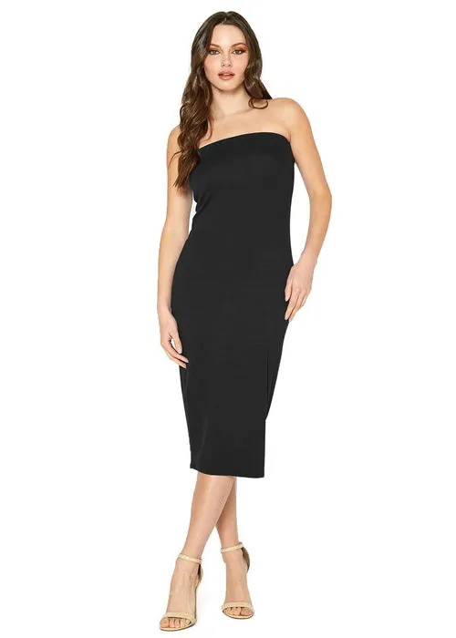 Women'S Tube Top Bodycon Midi Dress