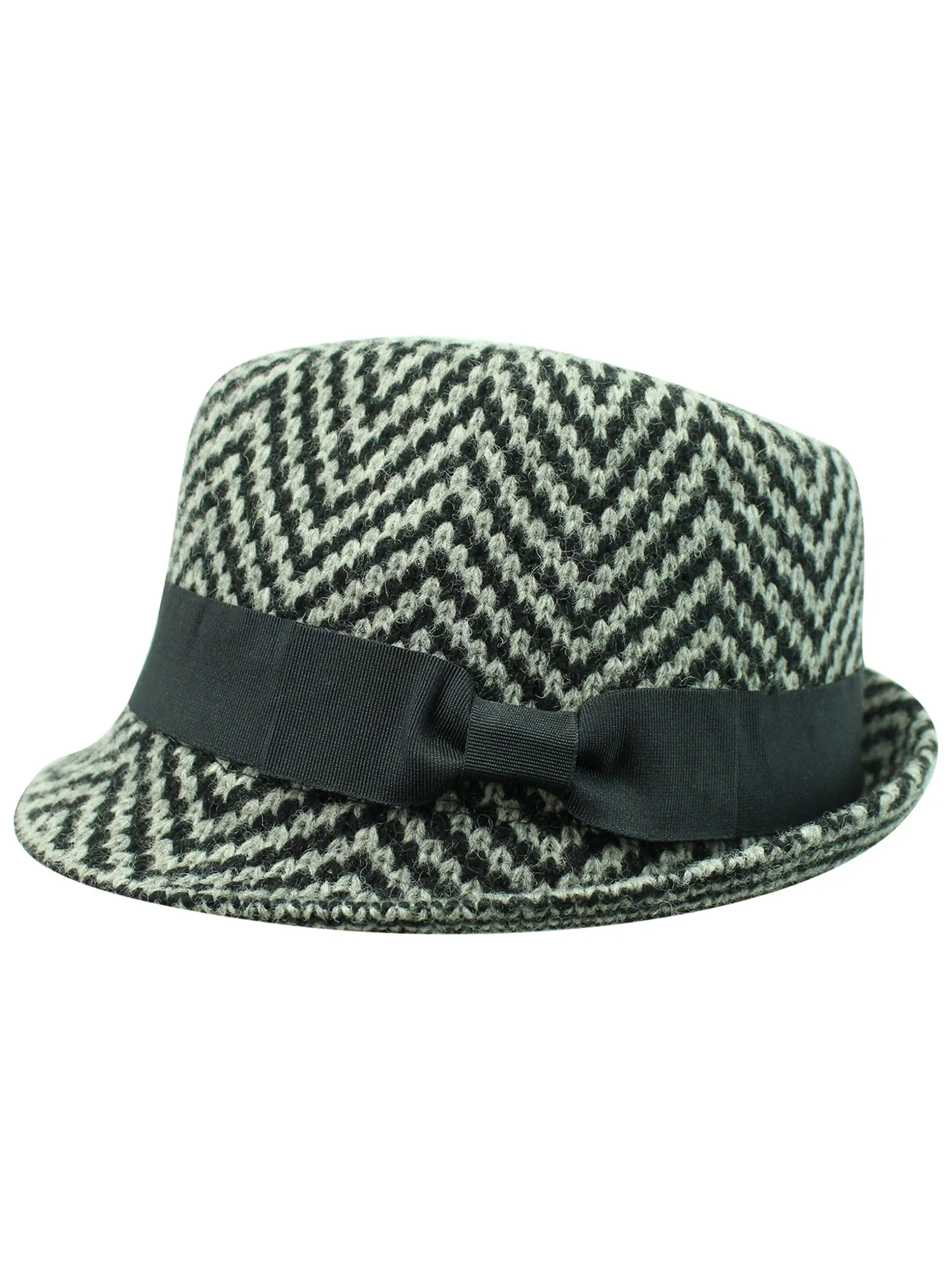 Zigzag Angora Wool Fedora Hat